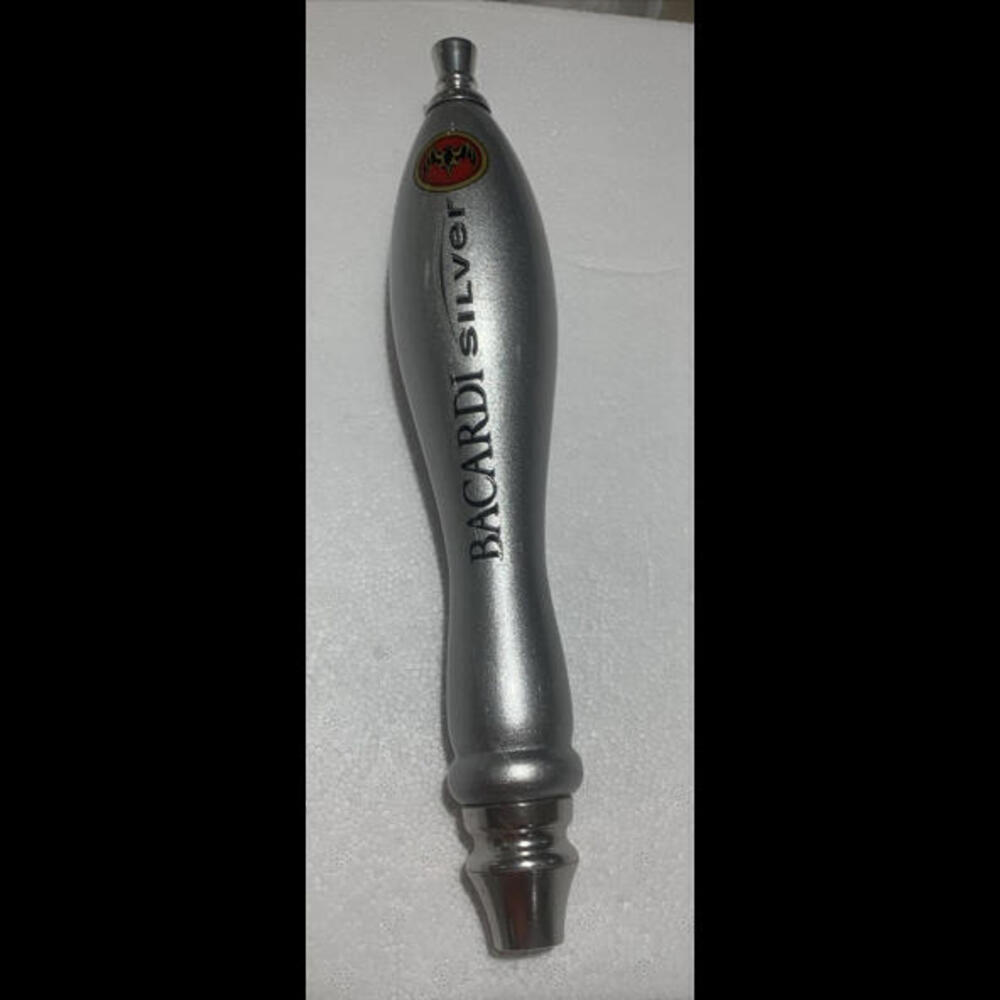 Bacardi Silver 11.5” Pub Style Tap Handle Man Cave Basement Garage She Shed​​​​
